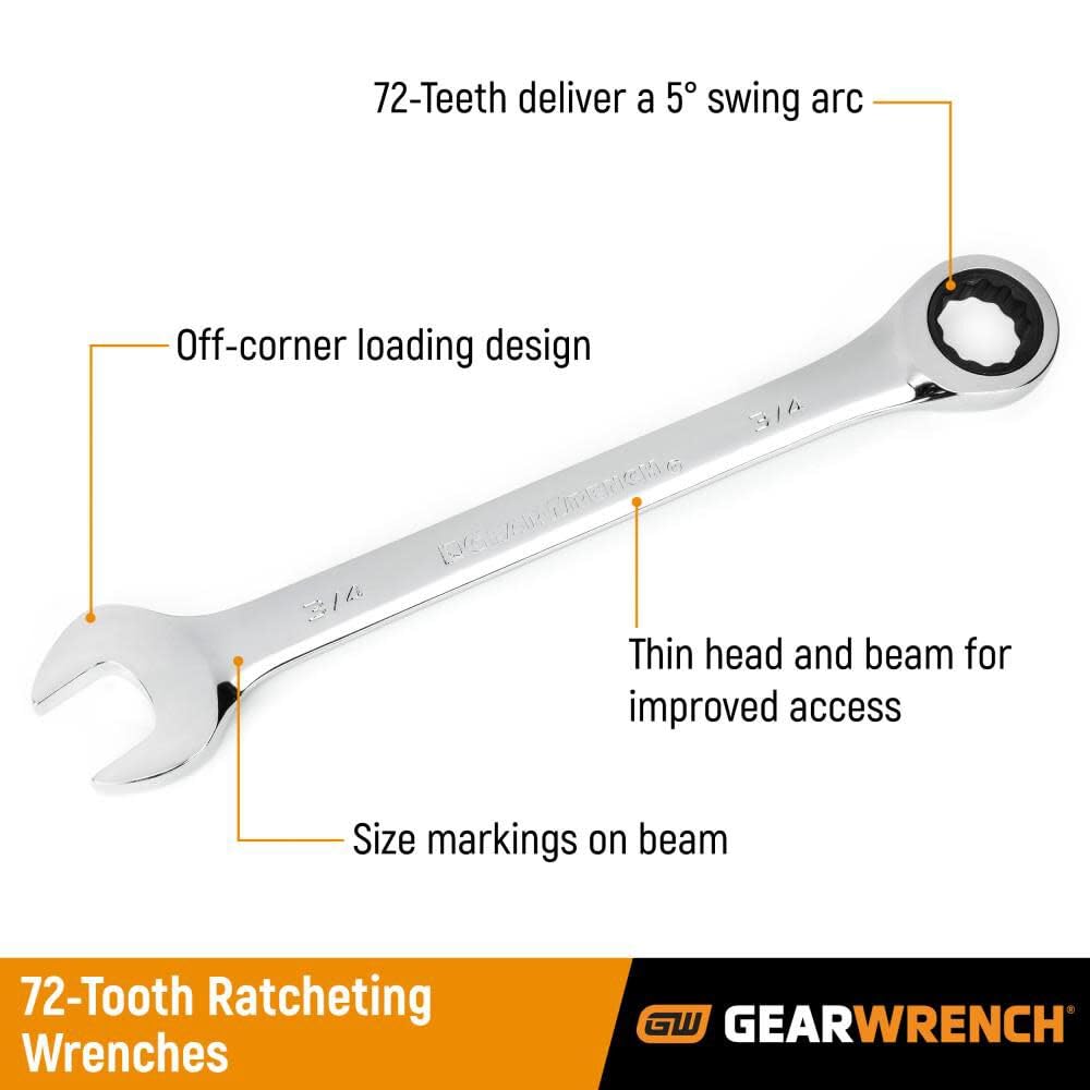 20 Pc. Gearwrench Sae/Mm Rat Comb Wr Set (35720-06)