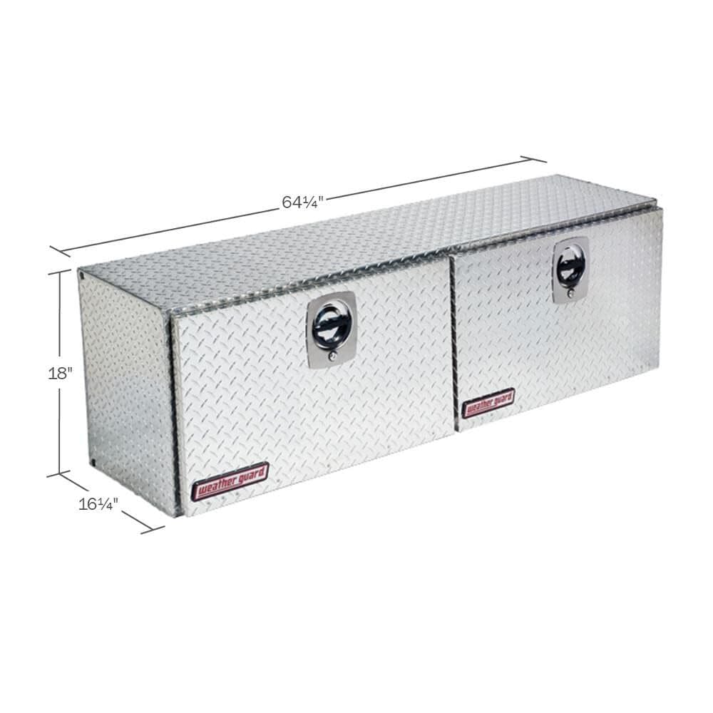 Weather Guard Super Hi-Side Model 365-0-02 Truck Box, Aluminum, Clear, 10.8 cu ft capacity