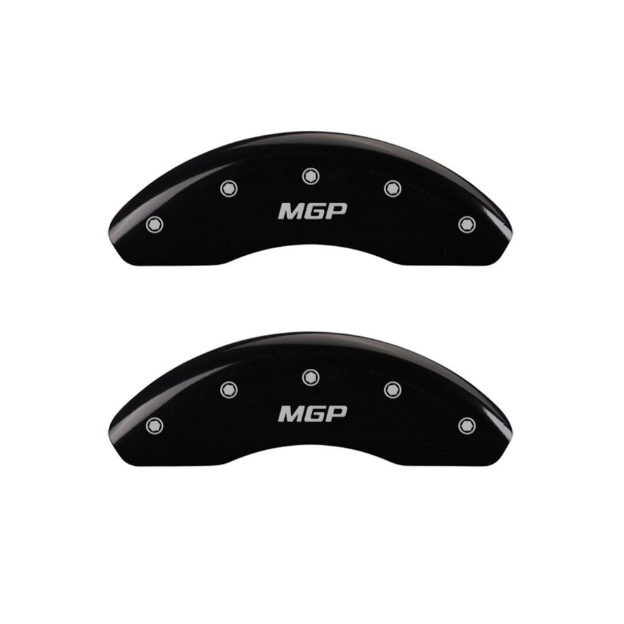 MGP Black Caliper Covers 21154SMGPBK - Engraved Front & Rear44; Set of 4