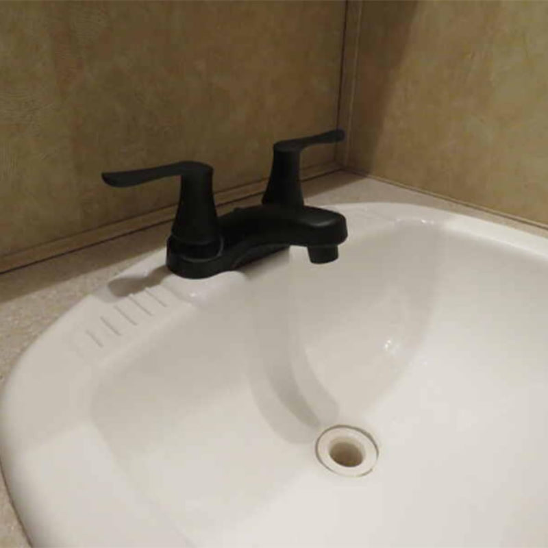 Matte Black Empire Faucets Bathroom Sink Faucet Kit - 4in Water Spout, Non-Metallic Dark Bath Fixtures for RV, Campers
