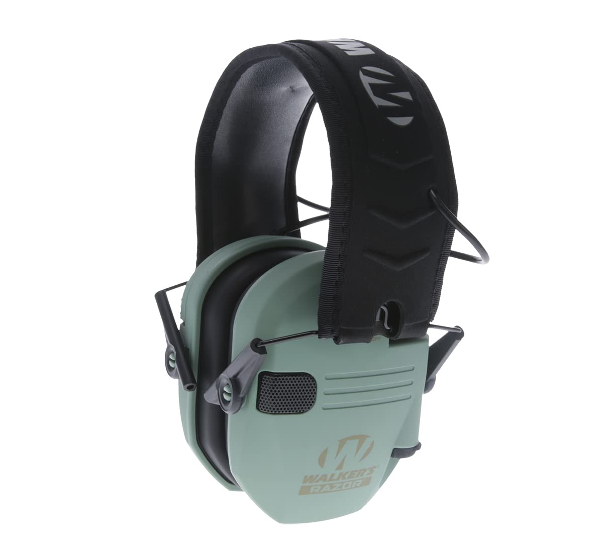 Walker's Ultra Low Profile Razor Slim Compact Design Adjustable Range Shooting Hunting Hearing Protection Electronic Earmuffs, Sage