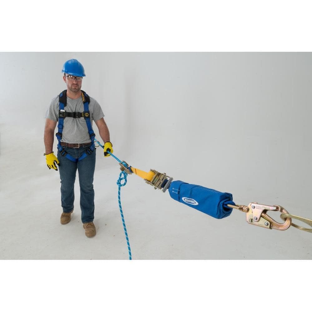 60 Ft Werner 2-Man Rope Horizontal Lifeline System Cross-Arm Strap Ratchet Tensioner