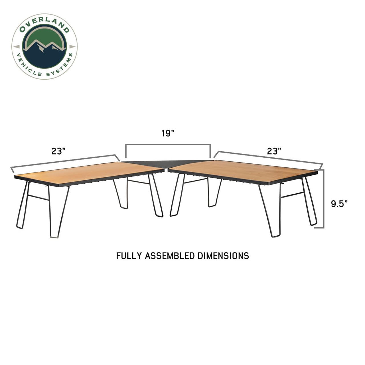Kick It Camp Table Overland Vehicle Systems - Wood Base & Storage Bag
