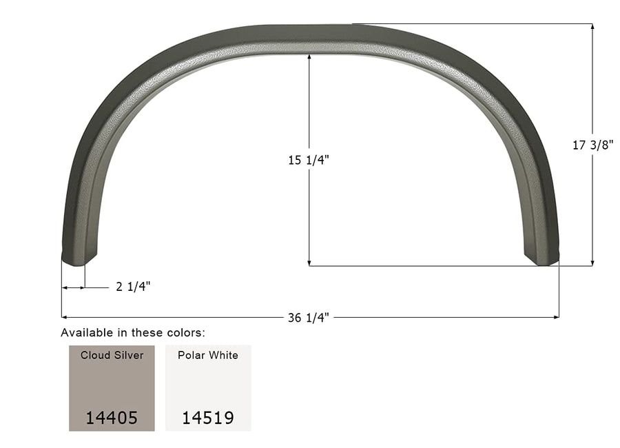 Fender Skirt ICON 14405, Single, Forest River, FS4405, Cloud Silver
