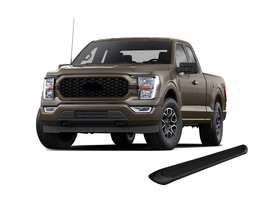 Black Aluminum Black Horse Transporter Running Boards Compatible with 2015-2024 Ford F-150 Super Cab / 2017-2024 F-250 350 450 550 Super Duty Super Cab