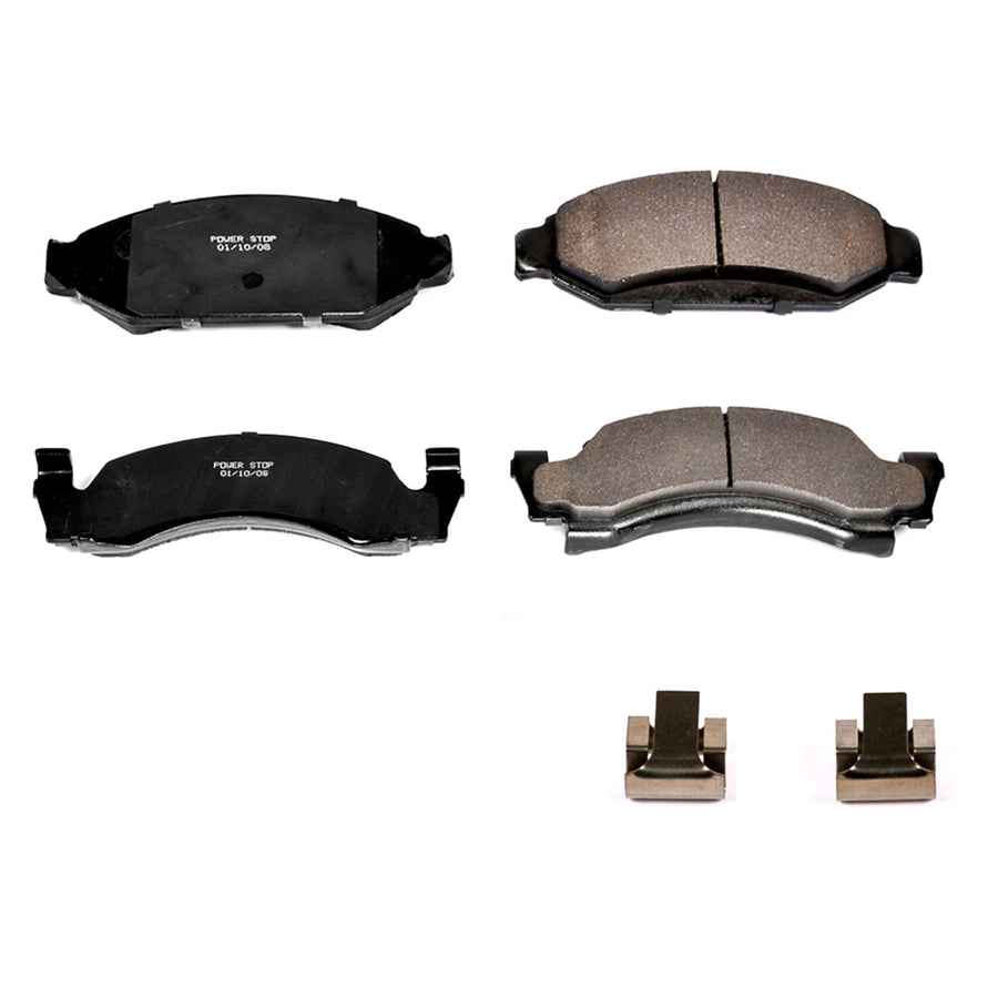 Power Stop Front Brake Kit For 1987-93 Ford Bronco |E-150 Econoline 1987-93 |E-150 Econoline Club Wagon 1987-93 |F-150 1986-93 - Ceramic Brake Pads With Installation Hardware, 17-375