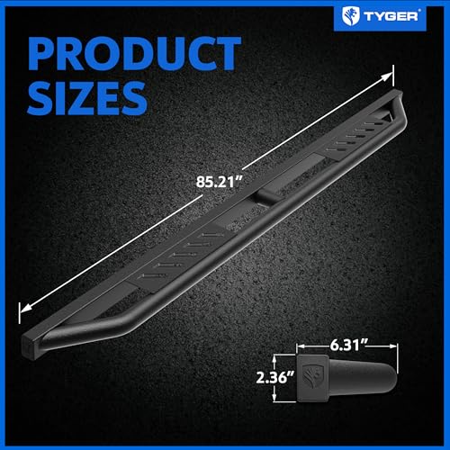 Tyger Auto Trax Nerf Bars | Compatible with 2007-2021 Toyota Tundra | CrewMax | TG-NB7T20208 | Drop Step Side Step Rail Running Board