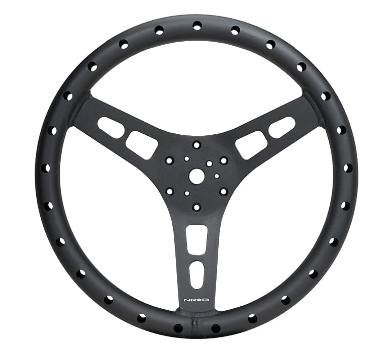NRG Innovations Reinforced NRG-RST-025MB-1 Steering Wheel - 350mm Sport Full Aluminum Light Weight Welded Steering Wheel