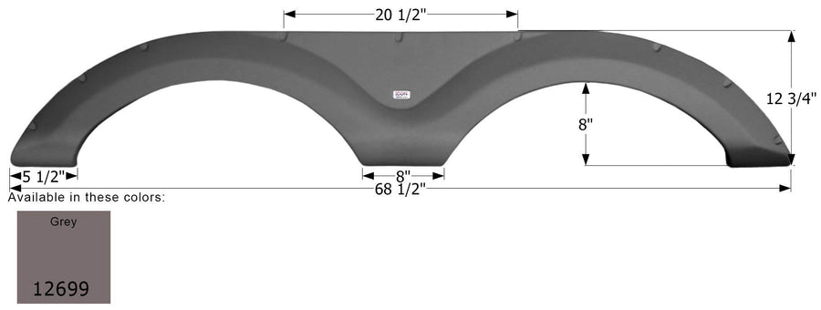 Fender Skirt ICON, Tandem, Cruiser, FS2699, Grey