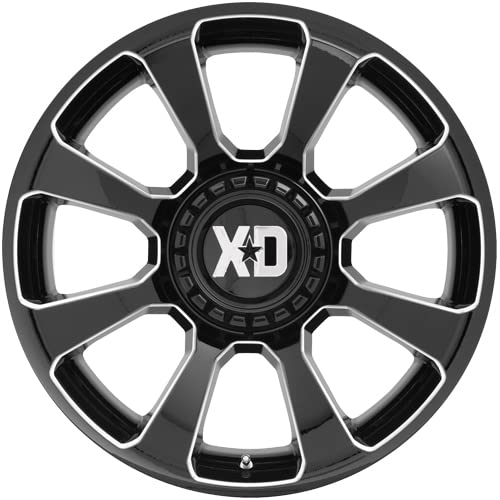 Xd854 Wheels Reactor Gloss Black Milled Wheel with Alloy Steel (20 x 9. inches /5 x 78 mm, 0 mm Offset)