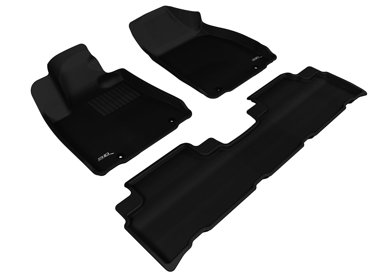 L1LX04101509 3D MAXpider All-Weather Floor Mats for Lexus RX350 / 450H 2010-2012 Custom Fit Car Floor Liners, Kagu Series (1st & 2nd Row, Black)