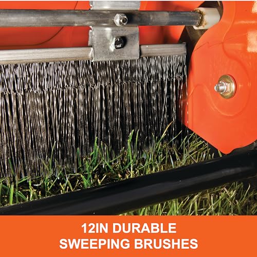 44" Agri-Fab Tow-Behind Lawn Sweeper, 28 cu. ft Hopper Bag Capacity; Leaf & Grass Catcher, with Adjustable Brush Height and Dump From Seat Handle