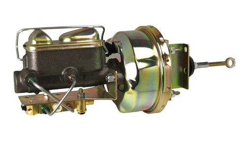7 Inch LEED BRAKES Power Brake Booster, 1 Inch Bore Master, Bottom Mount Valve Disc/Drum (Zinc)
