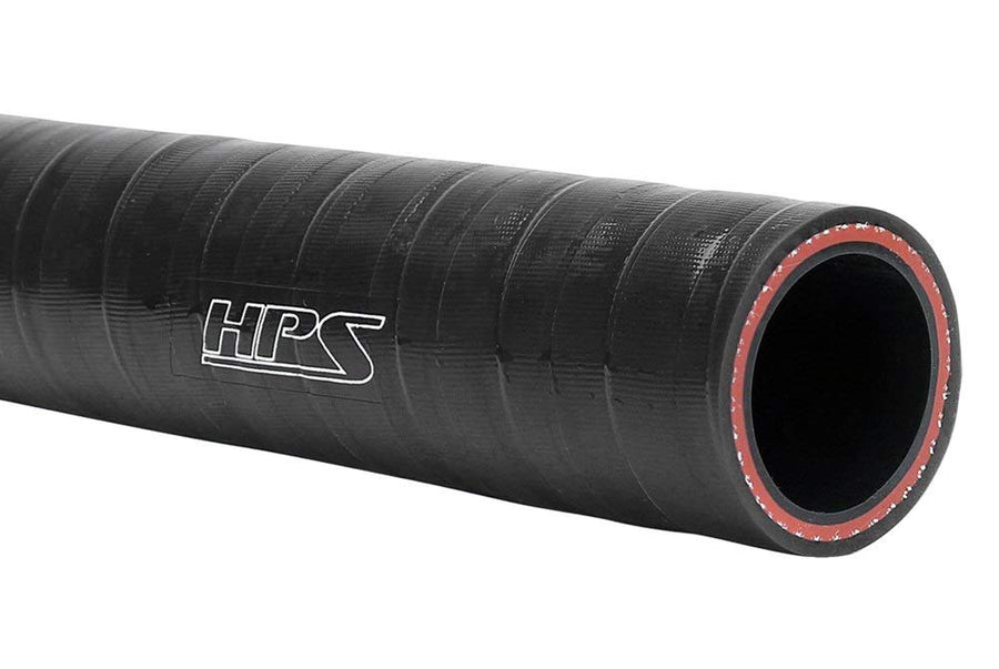 3/4" HPS (19mm), FKM Lined Oil Resistant High Temperature Reinforced Silicone Hose, 1 Feet, Black, 4mm Wall Thickness, 350F Max. Temp, (FKM-075-BLK)