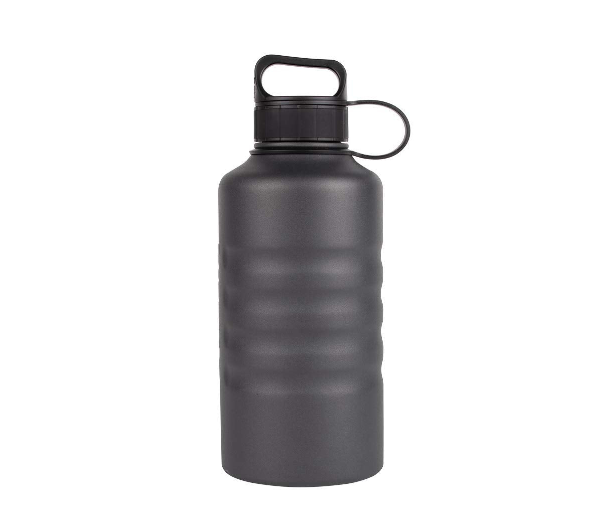 64 oz Grizzly Grip Water Bottle | Vacuum Insulated | Stainless Steel with Insulated Lid | For Gym Women Men Beach Camping Hiking Fishing Hunting Sports | Charcoal