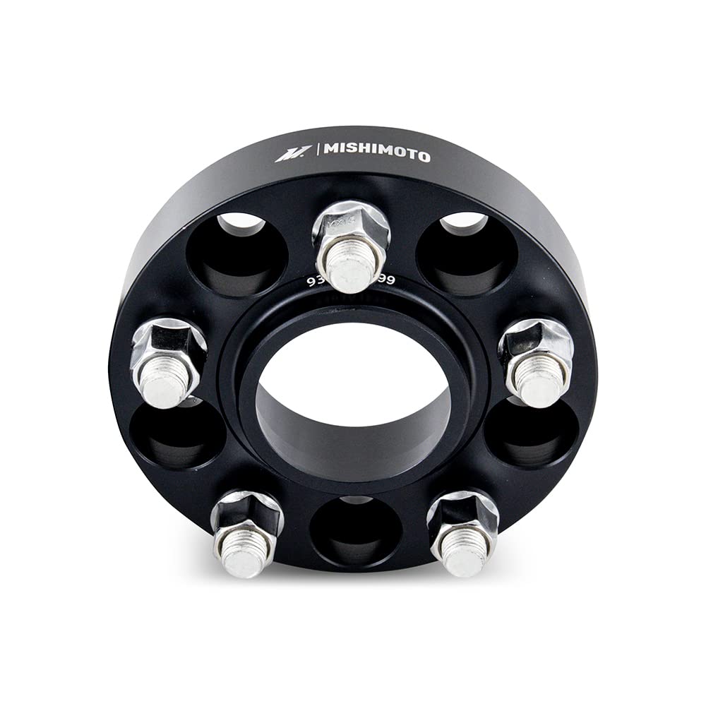 Mishimoto Wheel Spacers MMWS-001-400BK Compatible with 5X114.3 70.5mm Center Bore, M14 X 1.5, 1.60" Thick, Black