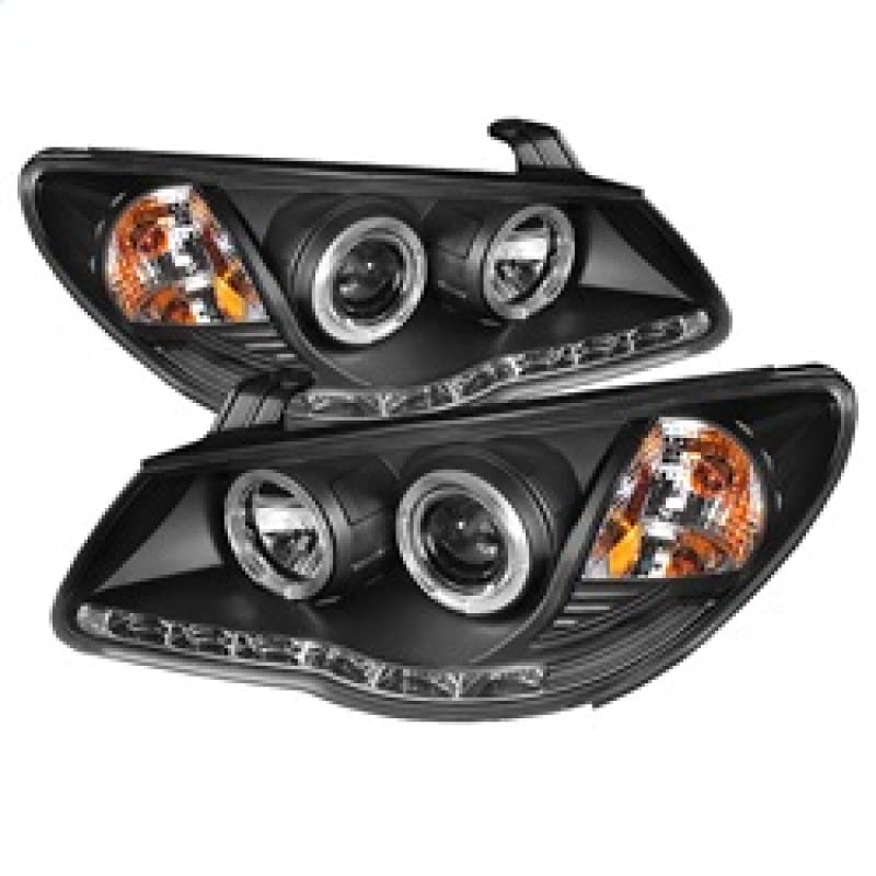 LED Halo Spyder Auto Projector Headlights Black/Clear