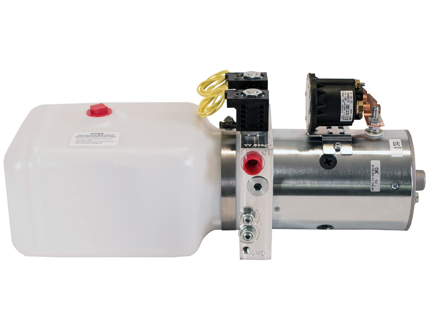 4-Way DC Hydraulic Power Unit Buyers Products, Controls Horizontal 0.75 Gallon Poly Reservoir, Hydraulic Accessories for Trucks & Trailers