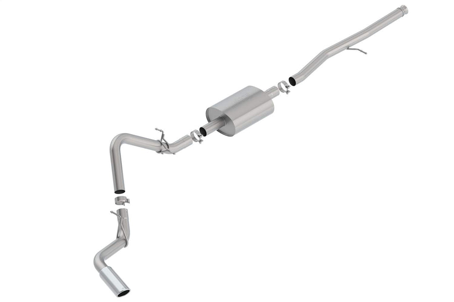 S-Type Borla 140794 Cat-Back Exhaust System 3 in. Into Muffler True Dual 4.0 in. x 11.50 in. Single Rolled Angle-Cut Tip Truck Side Exit Cat-Back Exhaust System