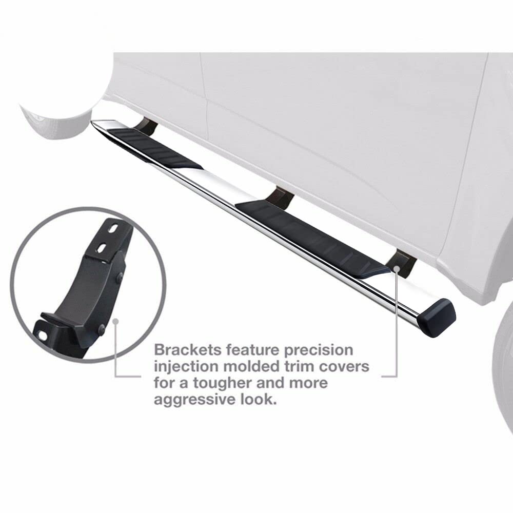 Summit Black Horse Running Boards Stainless Steel Compatible with 2009-2014 Ford F-150-SU-FO0176SS