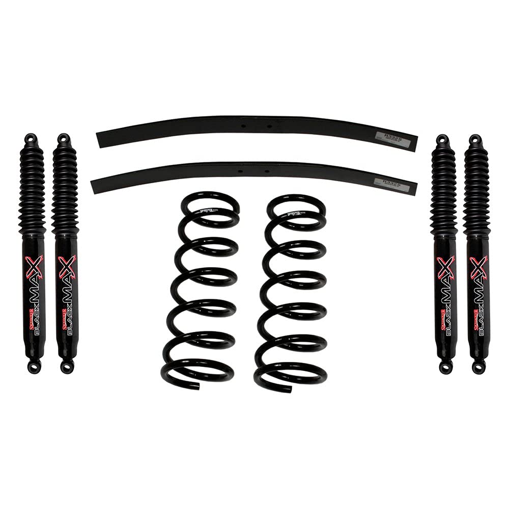 Skyjacker Suspension Lift Kit D201K-B w/Shock Black MAX Shocks 2 in. Lift Incl. Front Coil Springs Rear Add-A-Leafs
