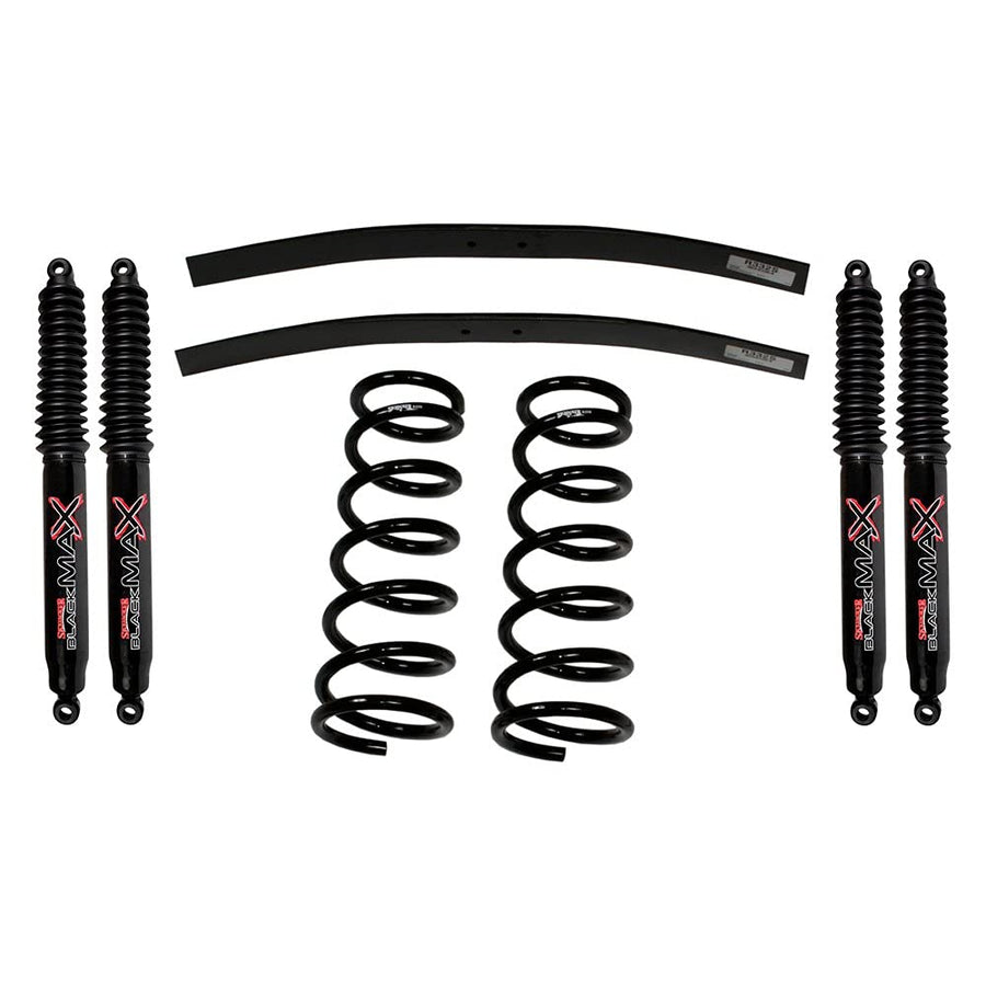 Skyjacker Suspension Lift Kit D201K-B w/Shock Black MAX Shocks 2 in. Lift Incl. Front Coil Springs Rear Add-A-Leafs
