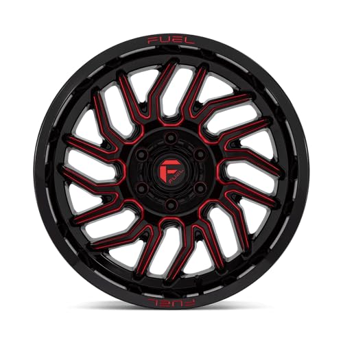 D808 HURRICANE FUEL OFF-ROAD 20X10, 6X5.5, 4.79, 18mm GLOSS BLACK MILLED RED TINT - D80820008447