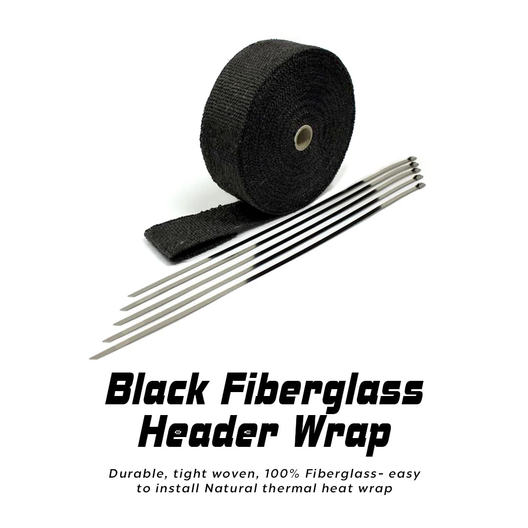 Header Wrap Prosport HEA-BLK DISCONTINUED- Black Fiberglass 50' roll w/5 s