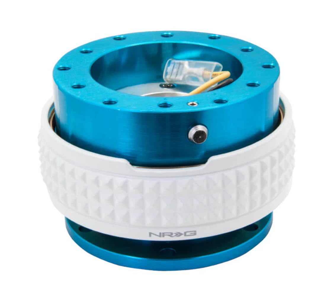 NRG Innovations Gen 2.1 NRG-SRK-210NB-GL Race Steering Wheel Quick Release Kit Adapter New Blue Body/Glow in the Dark Pyramid Ring, 6x70 and 6x74mm Bolt Patterns