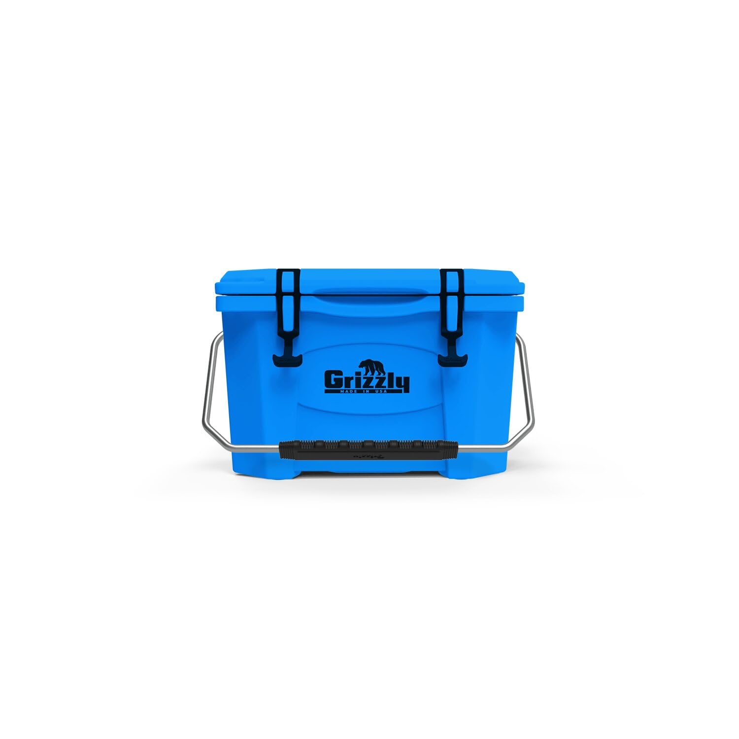 20 Cooler Grizzly, 20 qt Ice Chest Durable Rotomolded Insulated, Made in USA, Warranty for Life, for Beach Boat Camping Fishing Hunting, G20, Light Blue