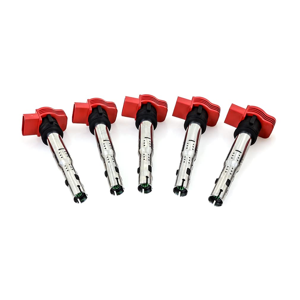 Mishimoto Set of 5 Ignition Coil, Compatible with 2006-2008 Volkswagen GTI