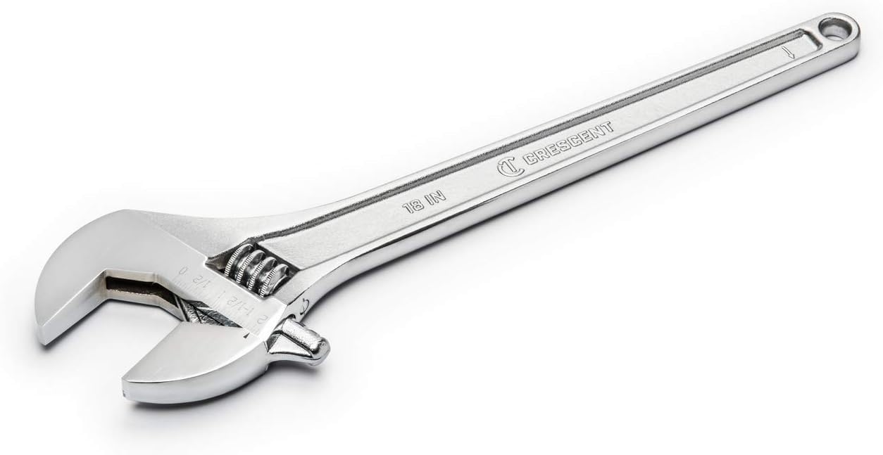 Adjustable Crescent Tapered Handle Wrench - Carded - Home Improvement, Garage & Mechanic Versatile Hand Tool - 18" - AC218VS