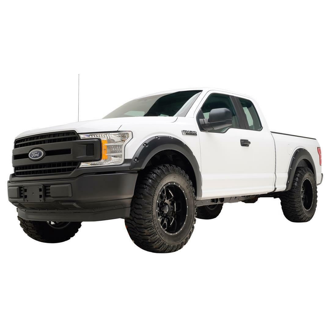 TrailFX Fender Flares Pocket Style Set of 4 Fits Ford F-150 2018-2020 Textured Black ABS Plastic 2-Inch Tire Coverage Bolt-On With Installation Hardware TrailFX PFFF3006T