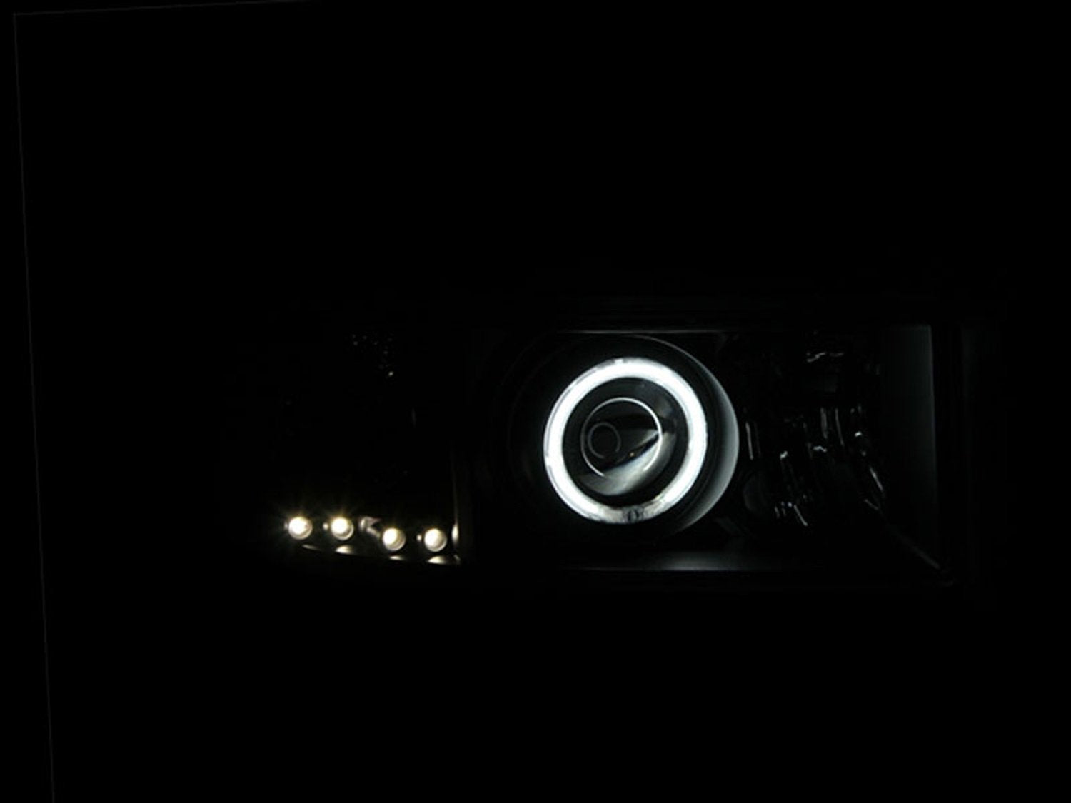 Dodge Ram Anzo USA 111065 Projector With Halo/Black Clear With Amber Reflectors Headlight Assembly - (Sold in Pairs)
