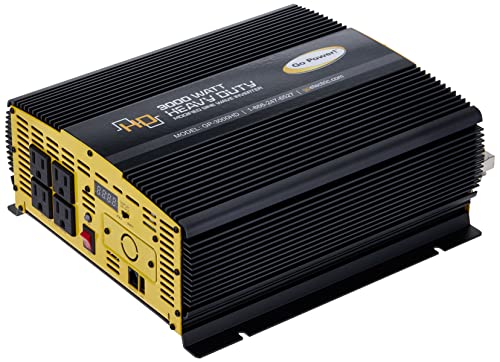 3000 Watt Go Power Heavy-Duty Modified Pure Sine Wave Power Inverter, 12V to 120V AC, Surge Capacity - 4 AC Outlets for Running Multiple Appliances for RVs, Boats, Trucks, and Home Backup