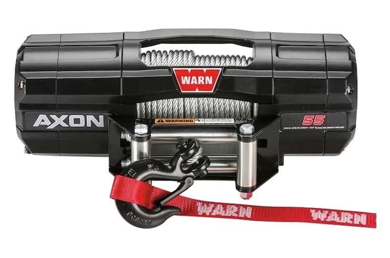 AXON 55 WARN Powersports Winch With Steel Rope and HUB Wireless Receiver: 1/4" Diameter x 50' Length, 2.75 Ton (5,500 lb) Pulling Capacity