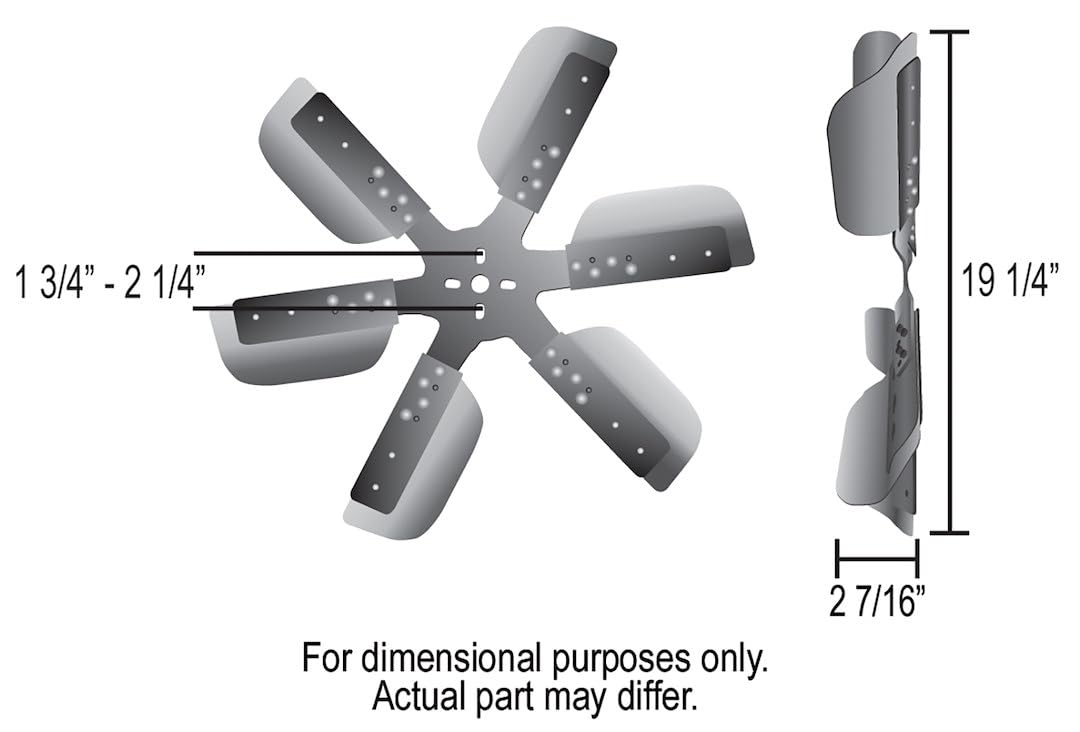 Derale Heavy Duty 17019 Fan Blade Series 1000 19" Stainless Steel Flex Fan Standard Rotation