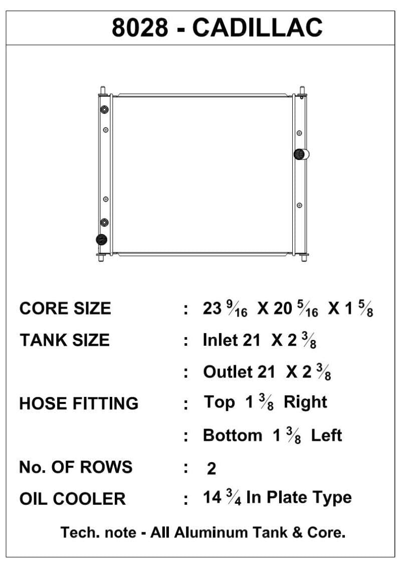 High Performance CSF Radiator 8028