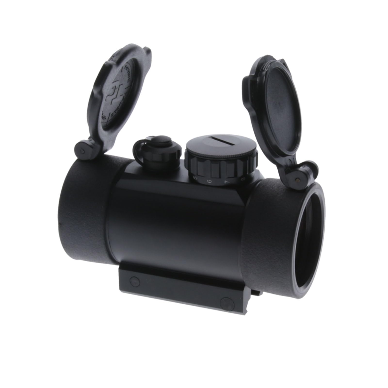 1x40mm TRUGLO Traditional 5-MOA Hunting Durable Lightweight Waterproof Fogproof Shock Resistant Adjustable Aluminum Red-Dot Sight Flip-Up Lens Caps Included