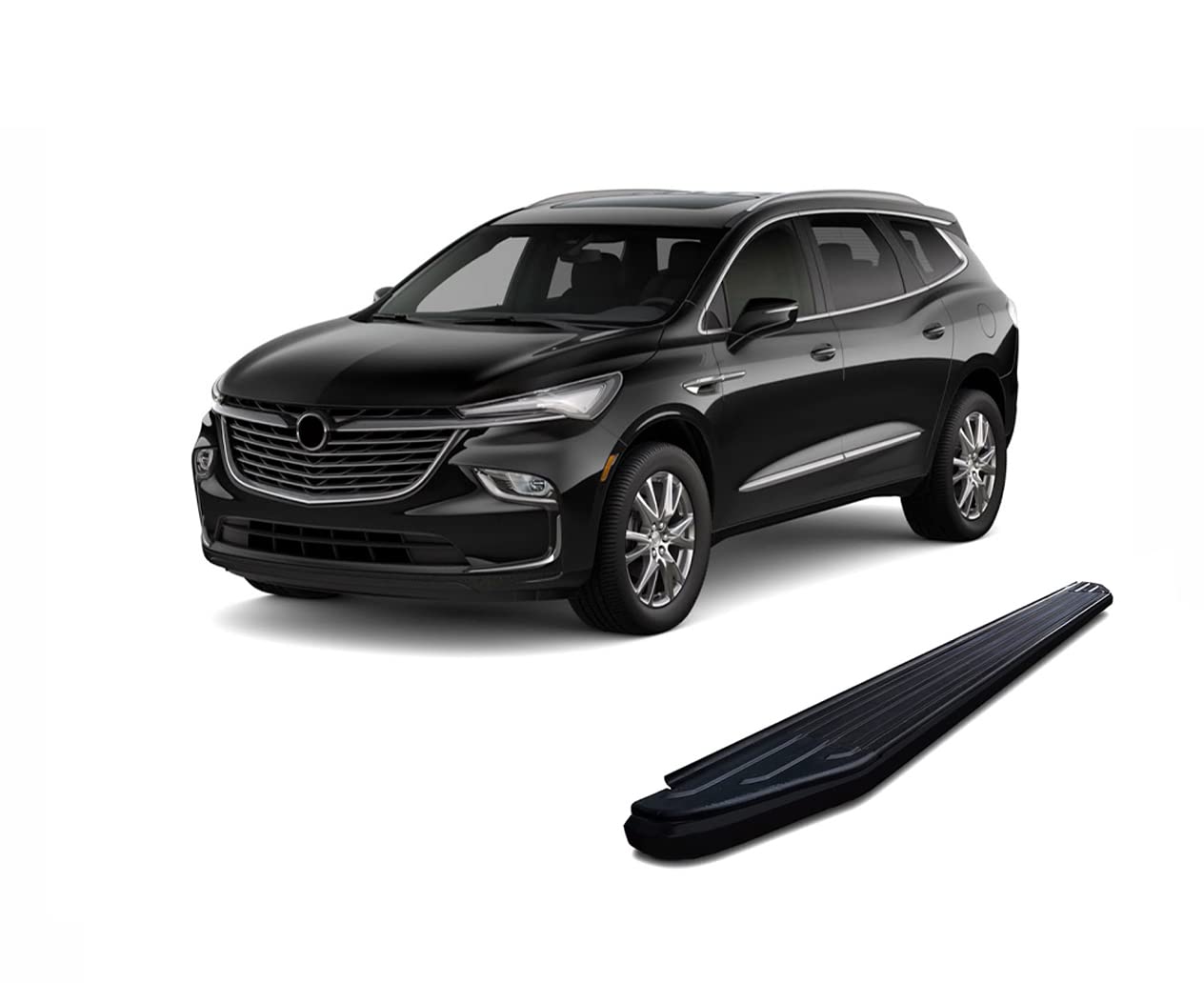 Peerless Black Horse Running Boards Compatible with 2018-2023 Chevrolet Traverse|2018-2024 Buick Enclave-PR-G179BK