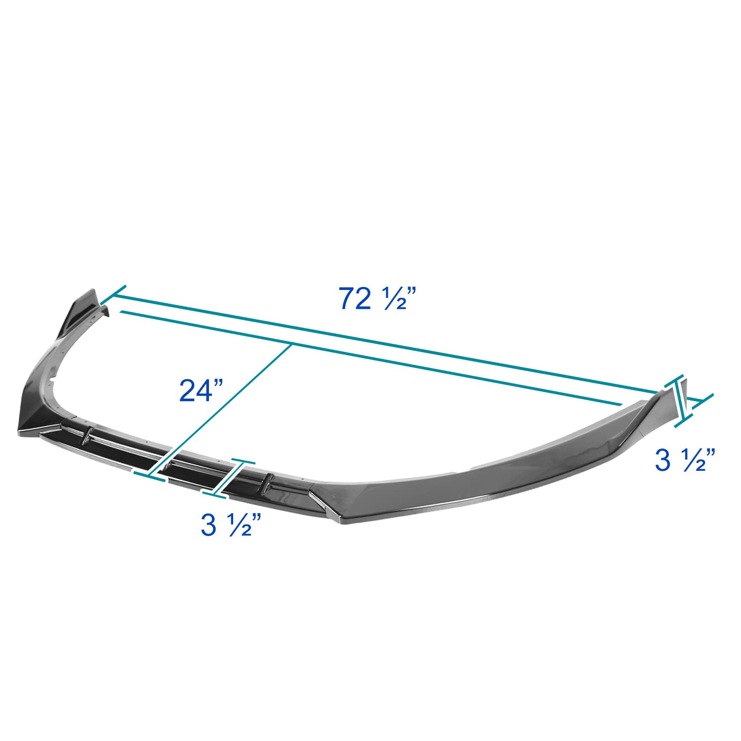 Glossy Black Front Bumper Lip Spec-D Tuning Compatible with Kia Optima 2014-2015