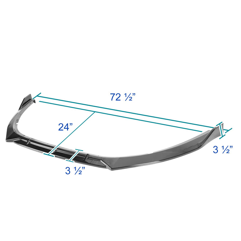 Glossy Black Front Bumper Lip Spec-D Tuning Compatible with Kia Optima 2014-2015