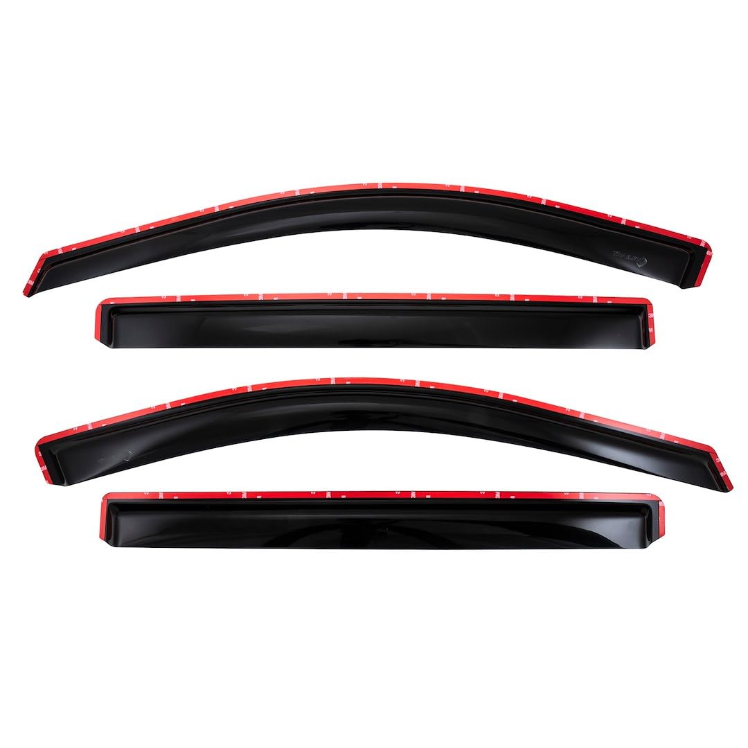 TrailFX Window Vents 4-Piece Low Profile Acrylic Rainguard Set Fits Chevrolet Silverado 1500 Crew Cab 2023-2025 in-Channel Smoked Rainguards TrailFX 4805IC