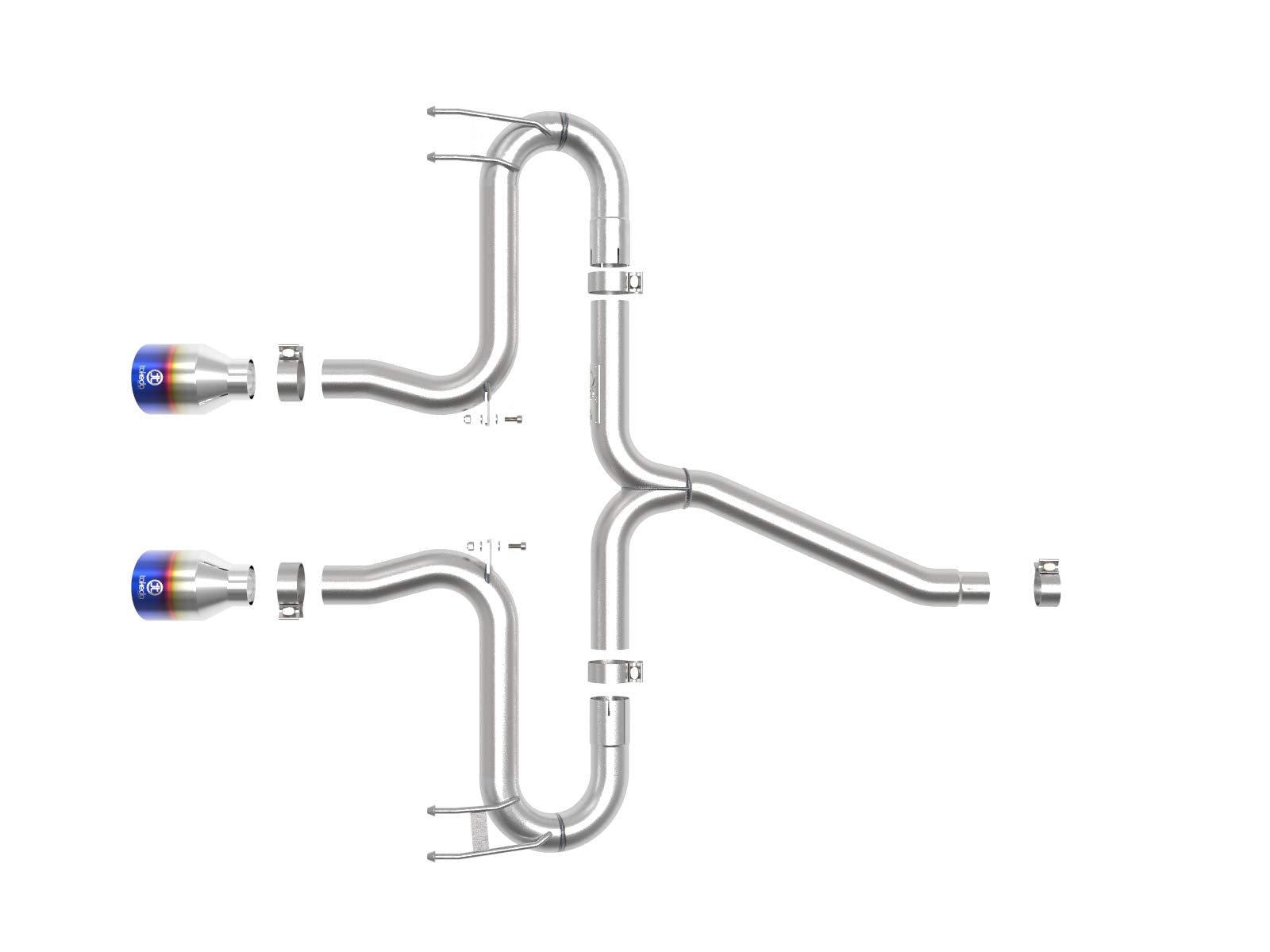 Takeda aFe Power 2-1/2 IN 304 Stainless Steel Axle-Back Exhaust System w/Blue Flame Tips