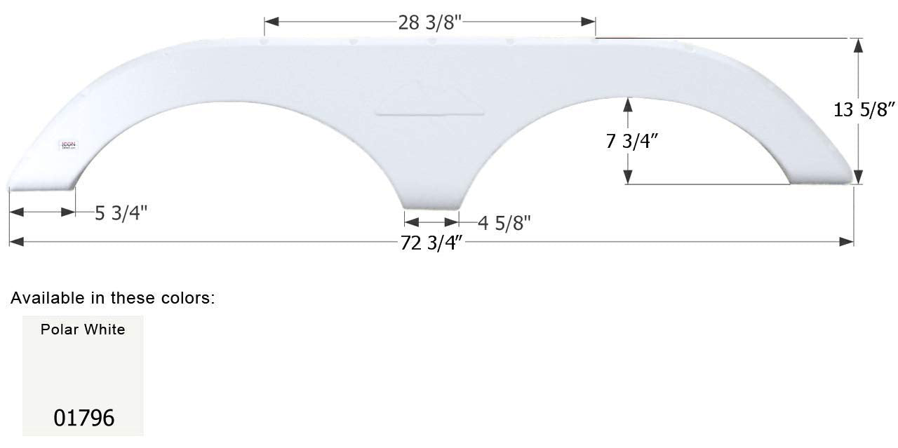 Fender Skirt ICON, Tandem, Keystone, FS1796, Polar White