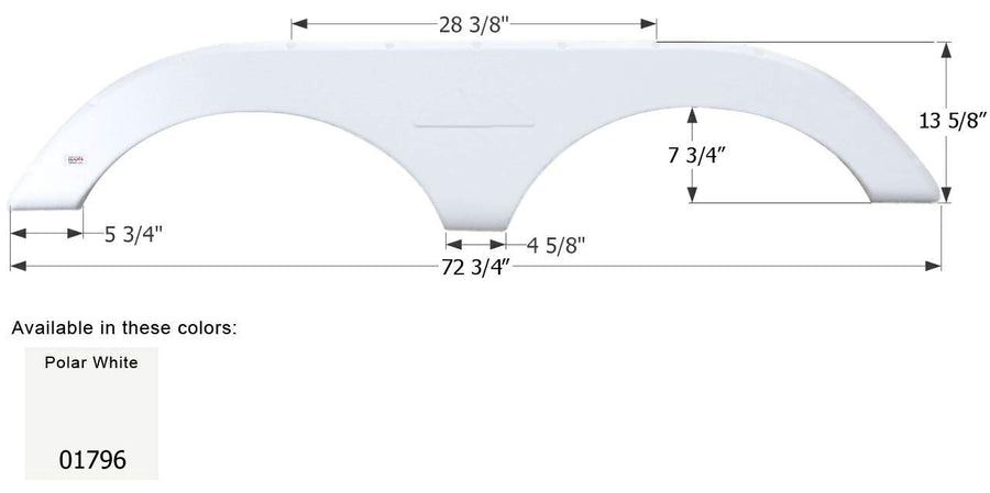 Fender Skirt ICON, Tandem, Keystone, FS1796, Polar White