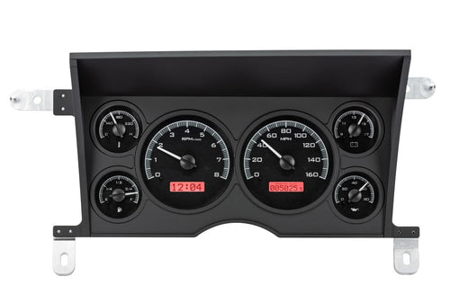 Dakota Digital VHX-86C-S-10-K-R Analog Dash Gauge System with 1986-93 Chevy/GMC S-10/ S-15 Pickups and 1986-94 S-10/ S-15 Blazers/Jimmy, Black Alloy Style, Red Backlighting