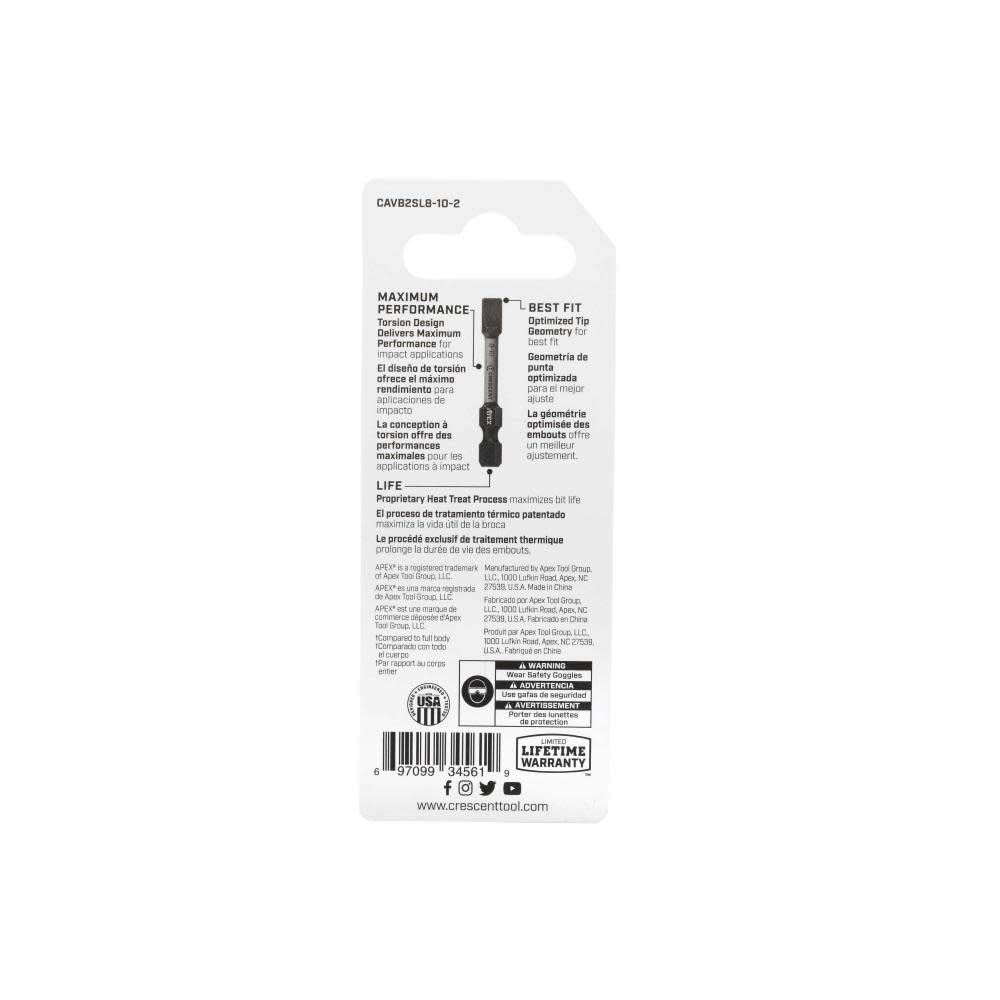 Bit,Vortex,APEX 2" Sl8-10,2Pk (CAVB2SL8-10-2)