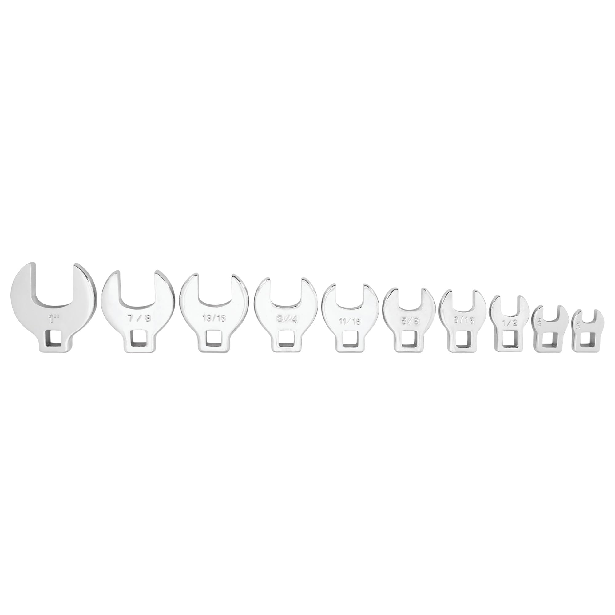 10-Piece SAE Open End Crowfoot Wrench Set Performance Tool W453
