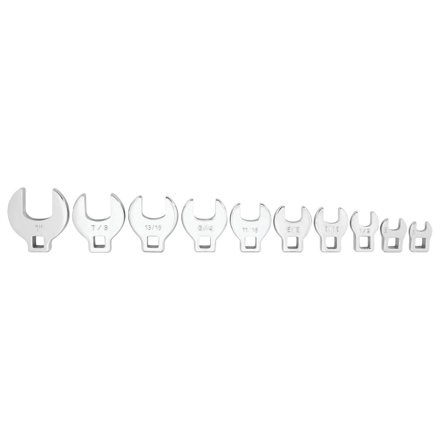 10-Piece SAE Open End Crowfoot Wrench Set Performance Tool W453